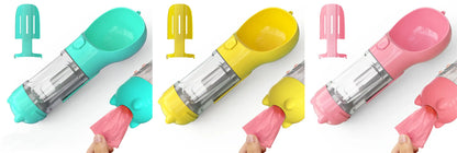 Pet Water Bottle Feeder Bowl Portable Pet Outdoor Travel 3 In 1 Dog Water Bottle Blue pink yellow 300ml