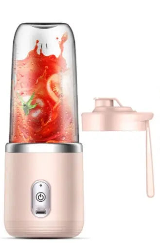 6 blade Portable Blender Mini Juicer Smoothie USB Charging Fruit Squeezer Blender Pink Six Knife and Single Cover