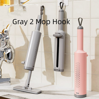Rotatable Self-Squeeze Mini Mop With Crevice Brush Hand Wash-Free Flat Squeeze Mop For Floor Cleaning Gray 2 Mop Hook