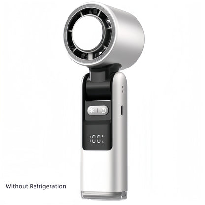 Turbos Chilled Ice Sensation Cold Fan Super Mini Turbos Speed Fan USB Powered Digital Display White Without Refrigeration 63x57x176mm