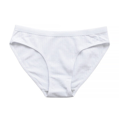Underwear Pure Cotton Girl Plus Size Mid Mid-waist Solid Color White