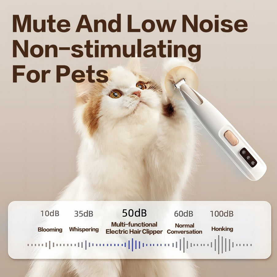 2025 New Pet Paw Trimmer Rechargeable Quiet Hair Trimmer For Pets