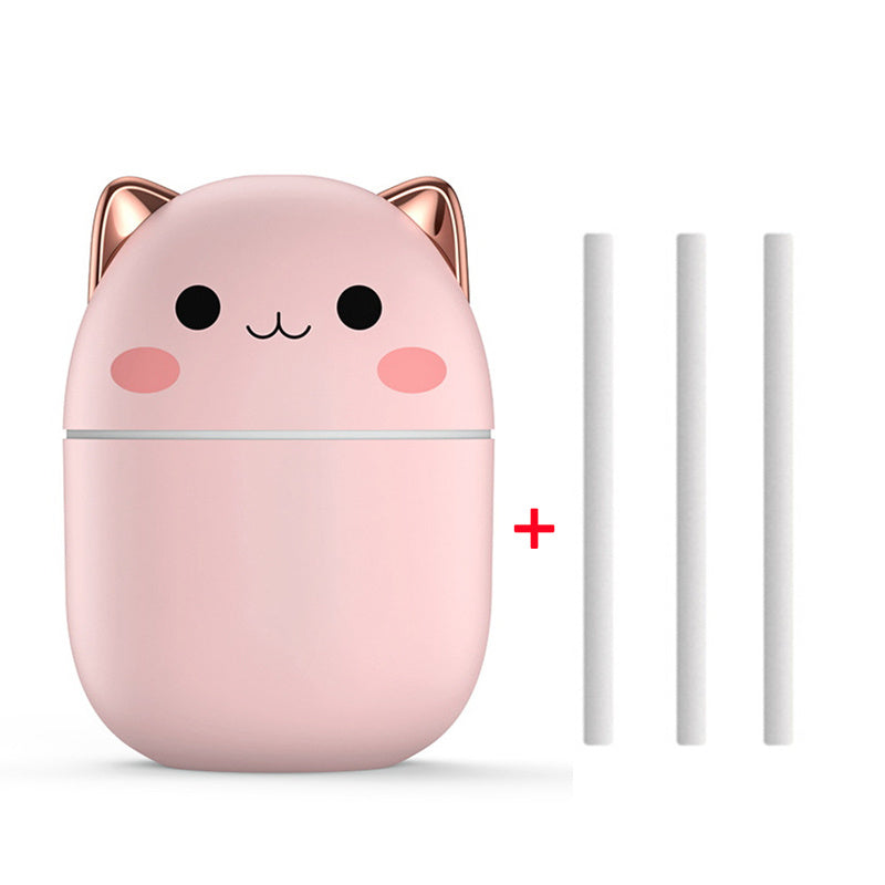 Air Humidifier Cute Cat Ultra-Silent USB Office Household Bedroom Car Spray Pink USB