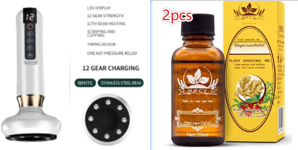 Electric Vacuum Cupping Massager For Body Massage Body Cups White set1 12speed charging A15 USB