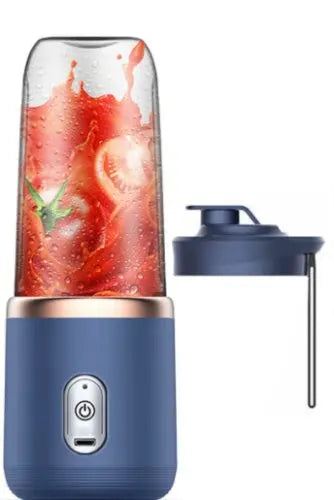 6 blade Portable Blender Mini Juicer Smoothie USB Charging Fruit Squeezer Blender Tunisian dark blue Six Knife and Single Cover