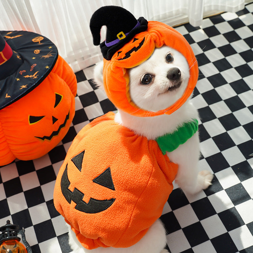 Halloween Pumpkin Vest For Dogs Cats Festive Pet For Small Animals Clothing